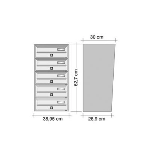Vendita online Casellario Postale Condominiale Slim 5 Posti